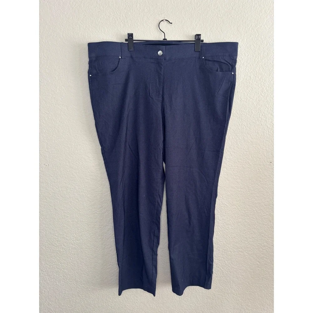 Love Scarlett Pull On Pants 20W Excellent Navy Blue Straight Leg Plus Size